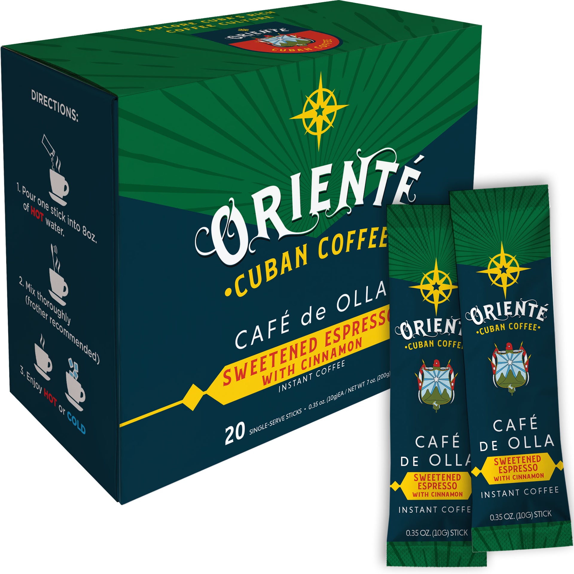 Oriente Cafe De Olla Dark Roast Coffee Instant Sticks