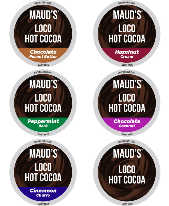 Maud's Flavored Hot Chocolate Variety Pack (6 Flavors)