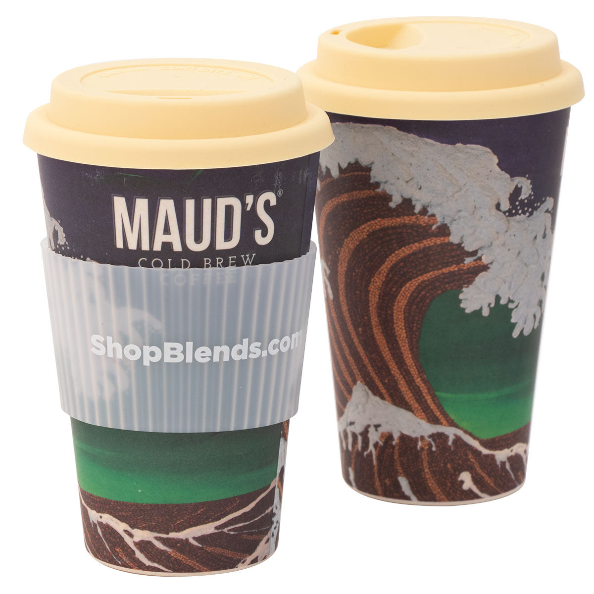 Maud's "Crashing Beans" Bamboo Travel Mug