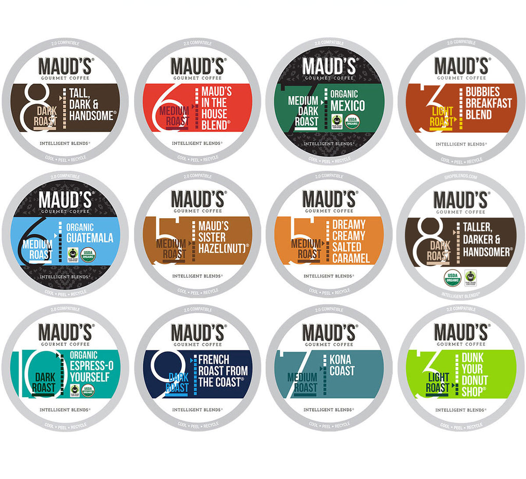 Maud's 12 Flavor Bulk Coffee Variety Pack (Variety Family Pack) - 136