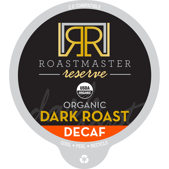 Roastmaster Reserve Decaf Organic Dark Roast Coffee Pods - 40 Pods