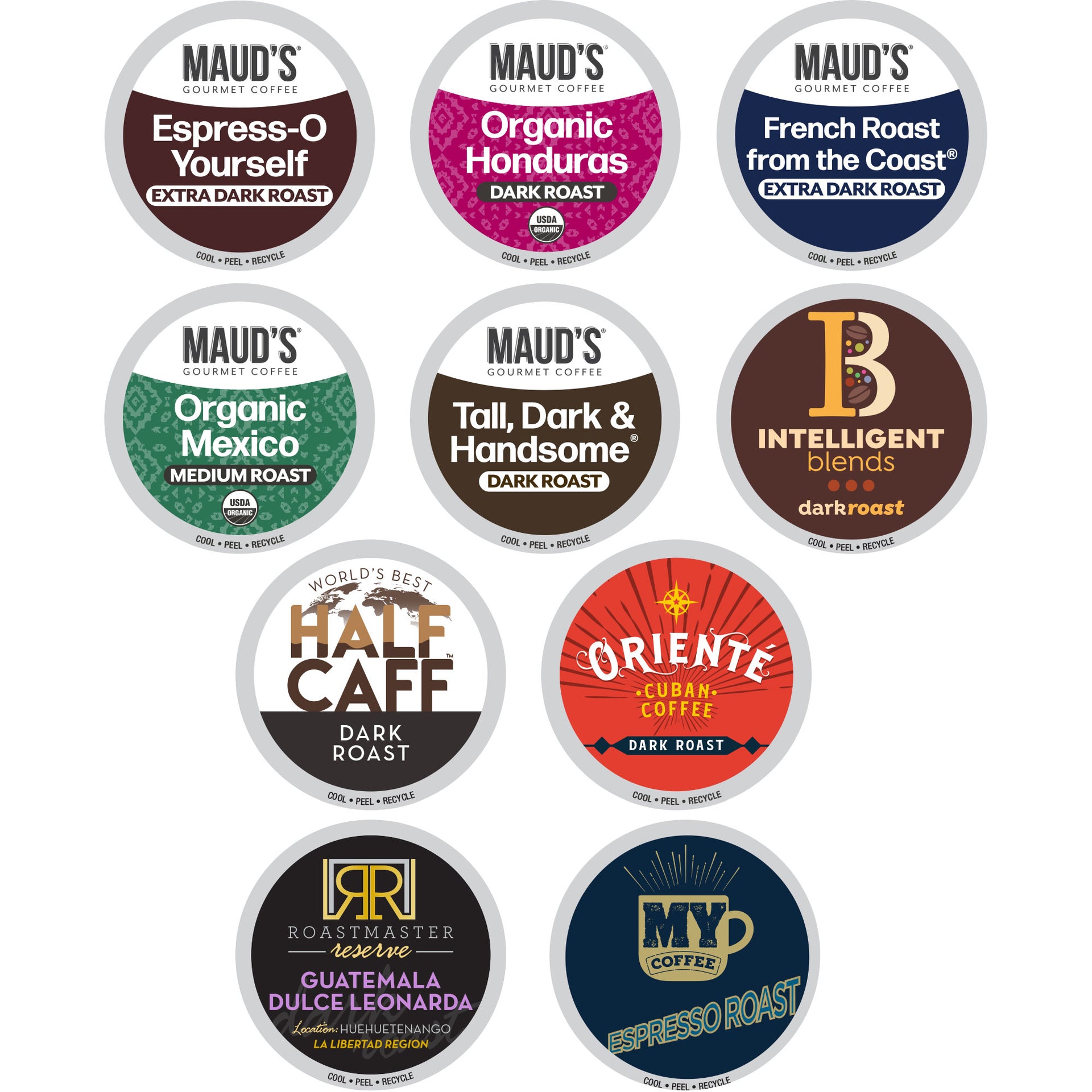 Bold Roast Coffee Pods Variety Pack (10 Blends)