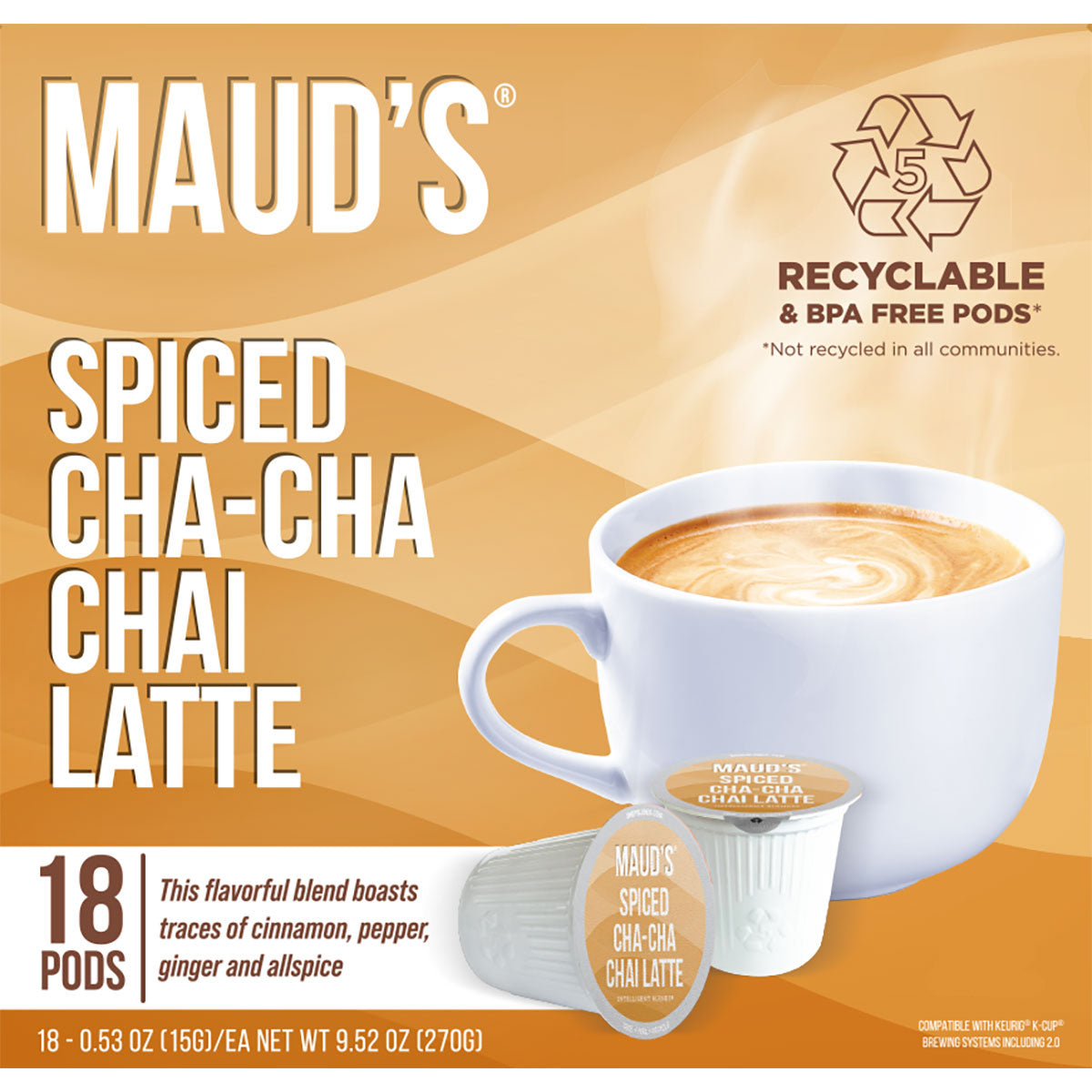 Maud s Chai Tea Latte Pods 36ct