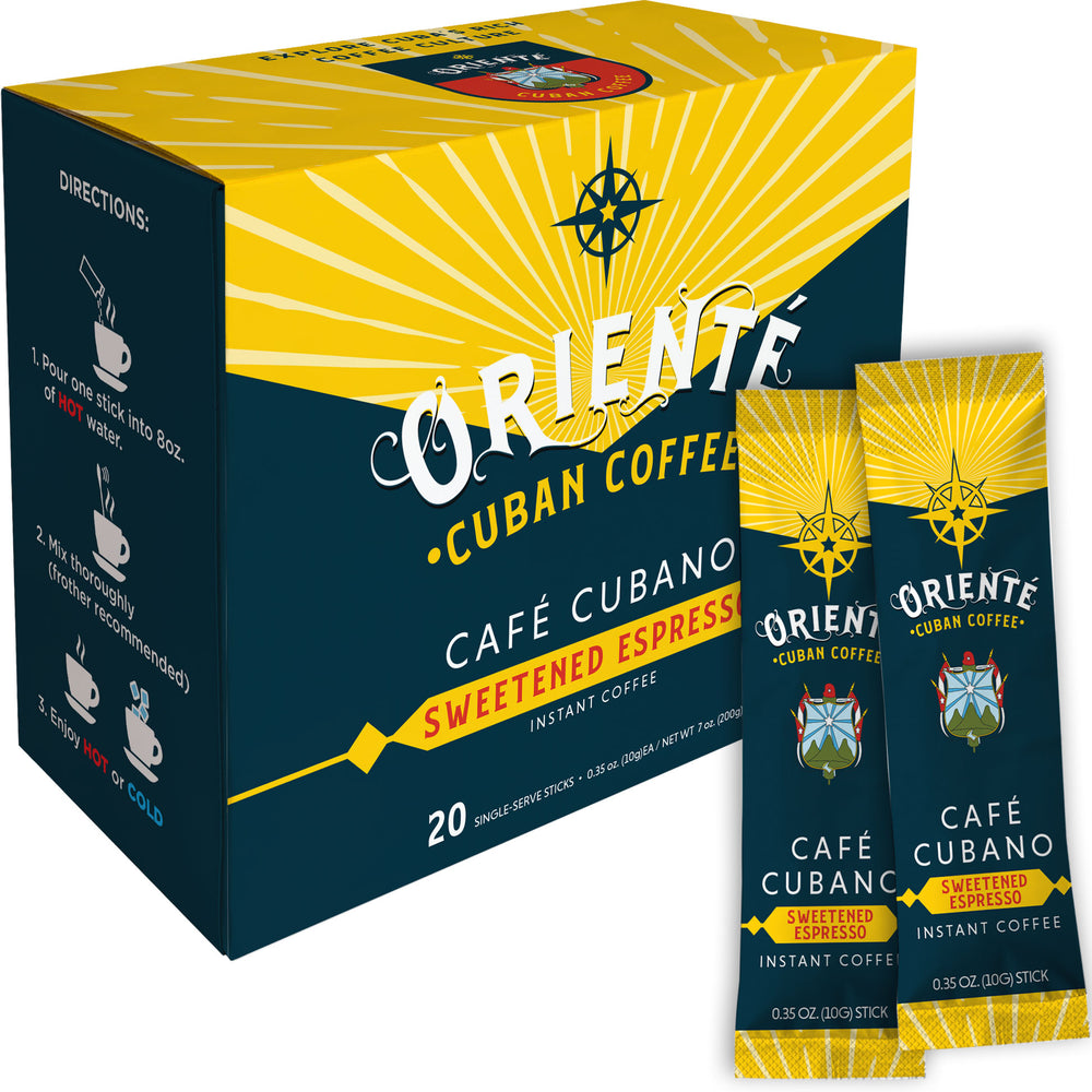 Oriente Cafe Cubano Dark Roast Coffee Instant Sticks