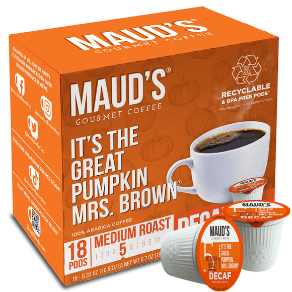 Maud's Decaf Pumpkin Spice Coffee Pods - 18ct