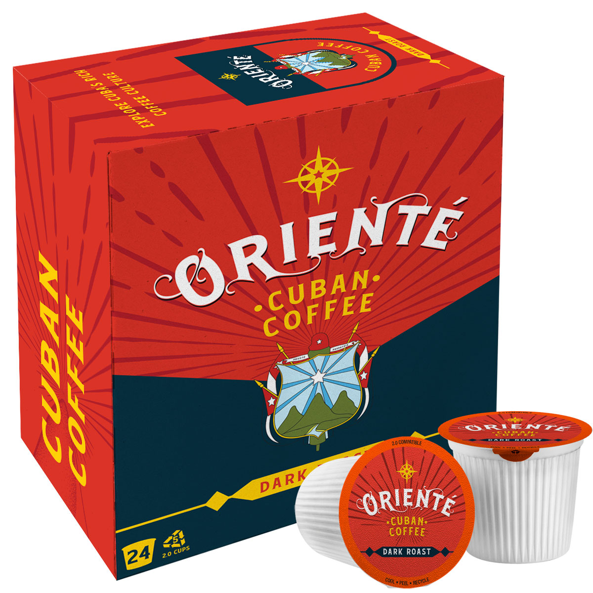 Oriente Cuban Dark Roast Coffee Pods - 24ct