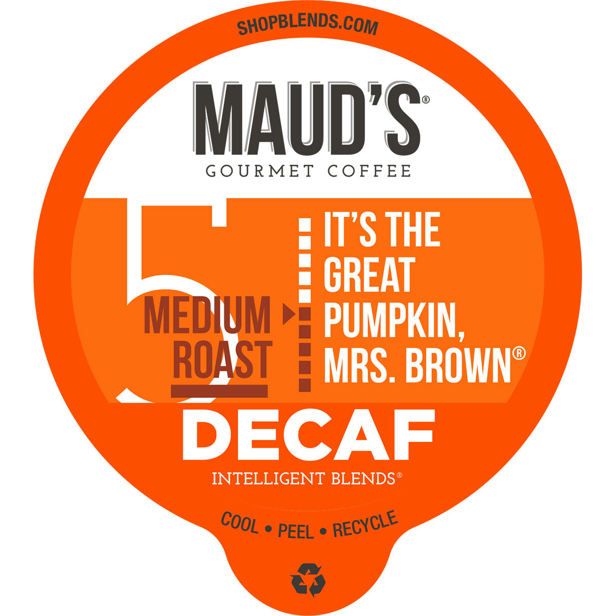 Maud's Decaf Pumpkin Spice Flavored Coffee Pods  (It's The Great Pumpkin, Mrs. Brown)