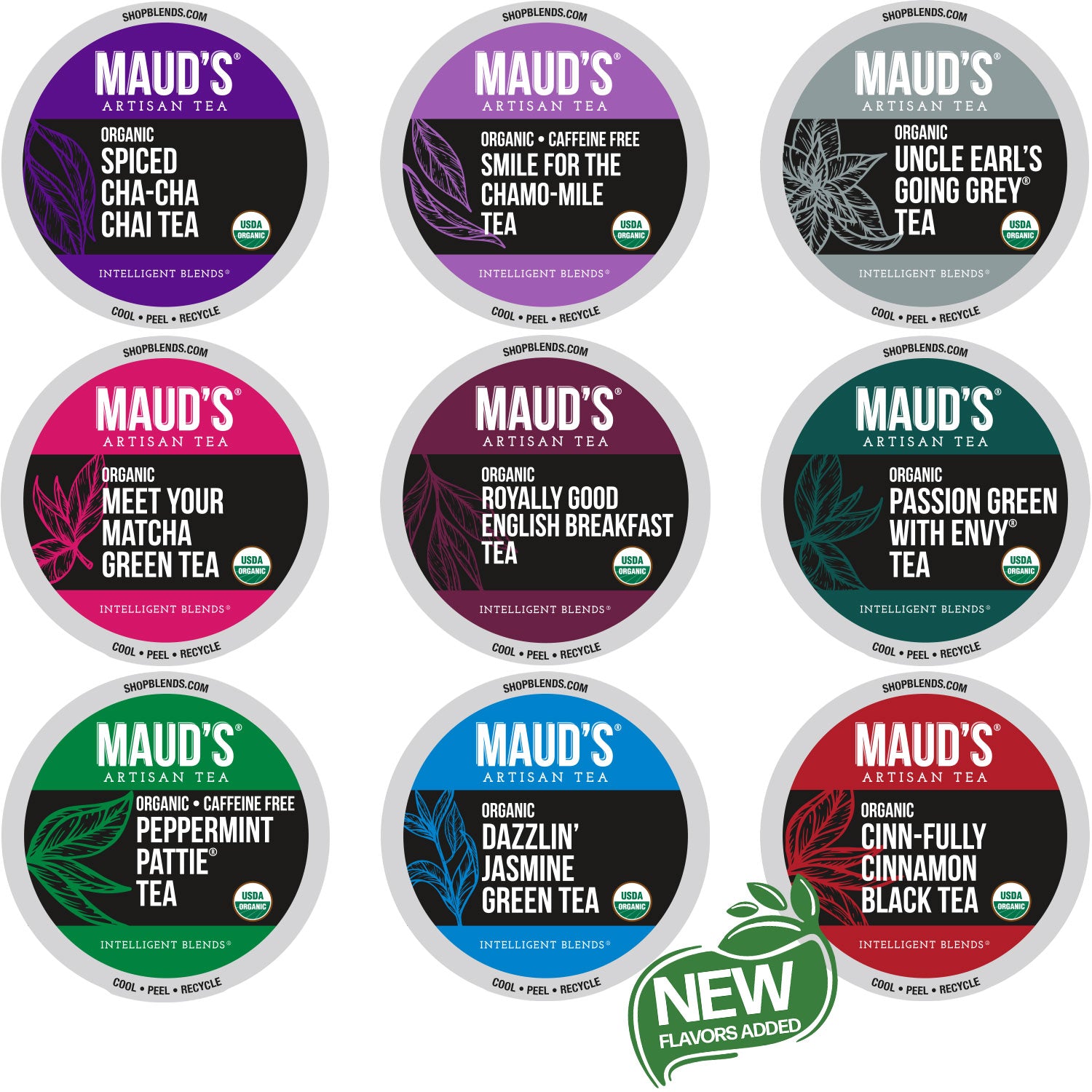 Maud’s Organic Tea Pods Variety Pack (9 Blends)