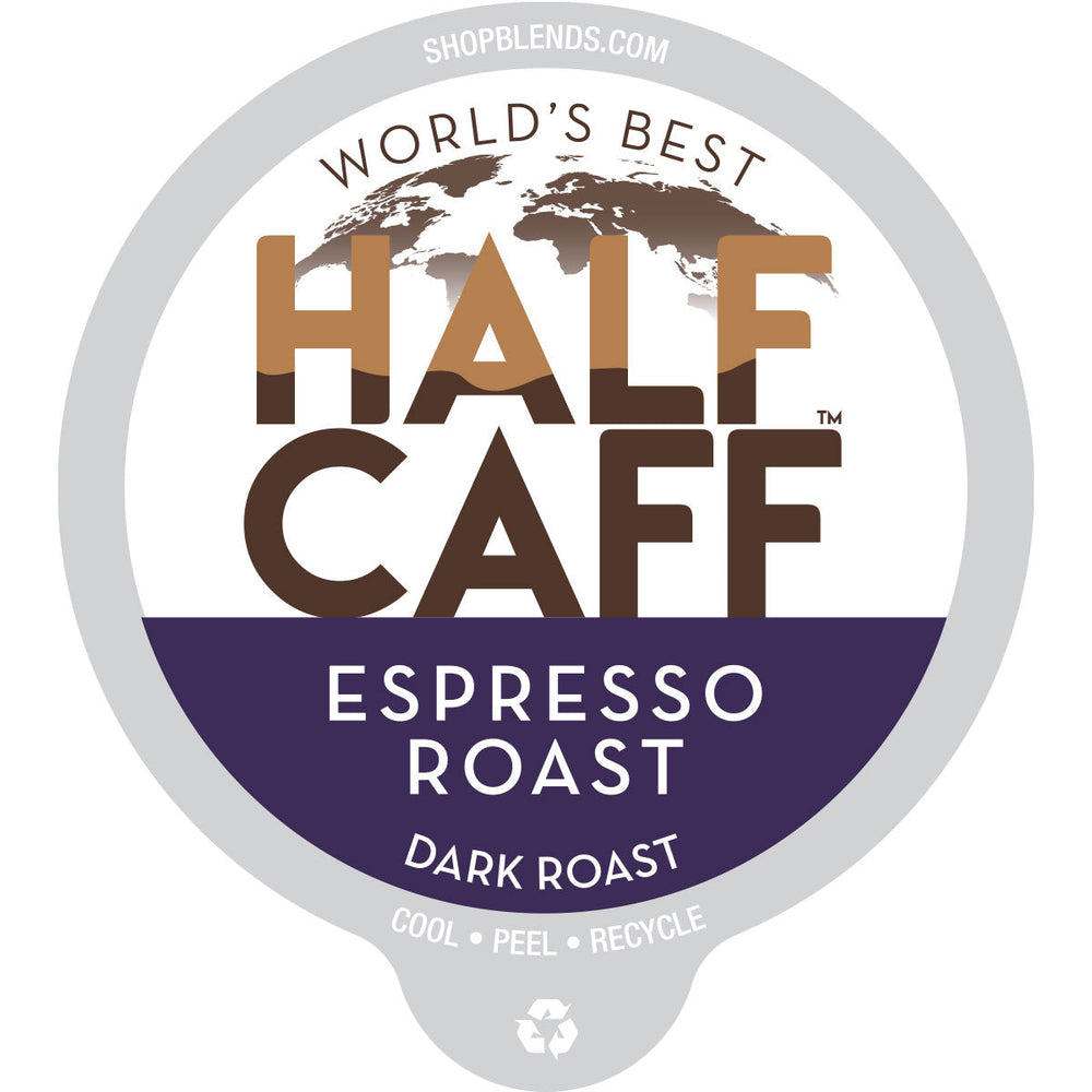 World's Best Half Caff™ Espresso Dark Roast Coffee Pods - 100ct