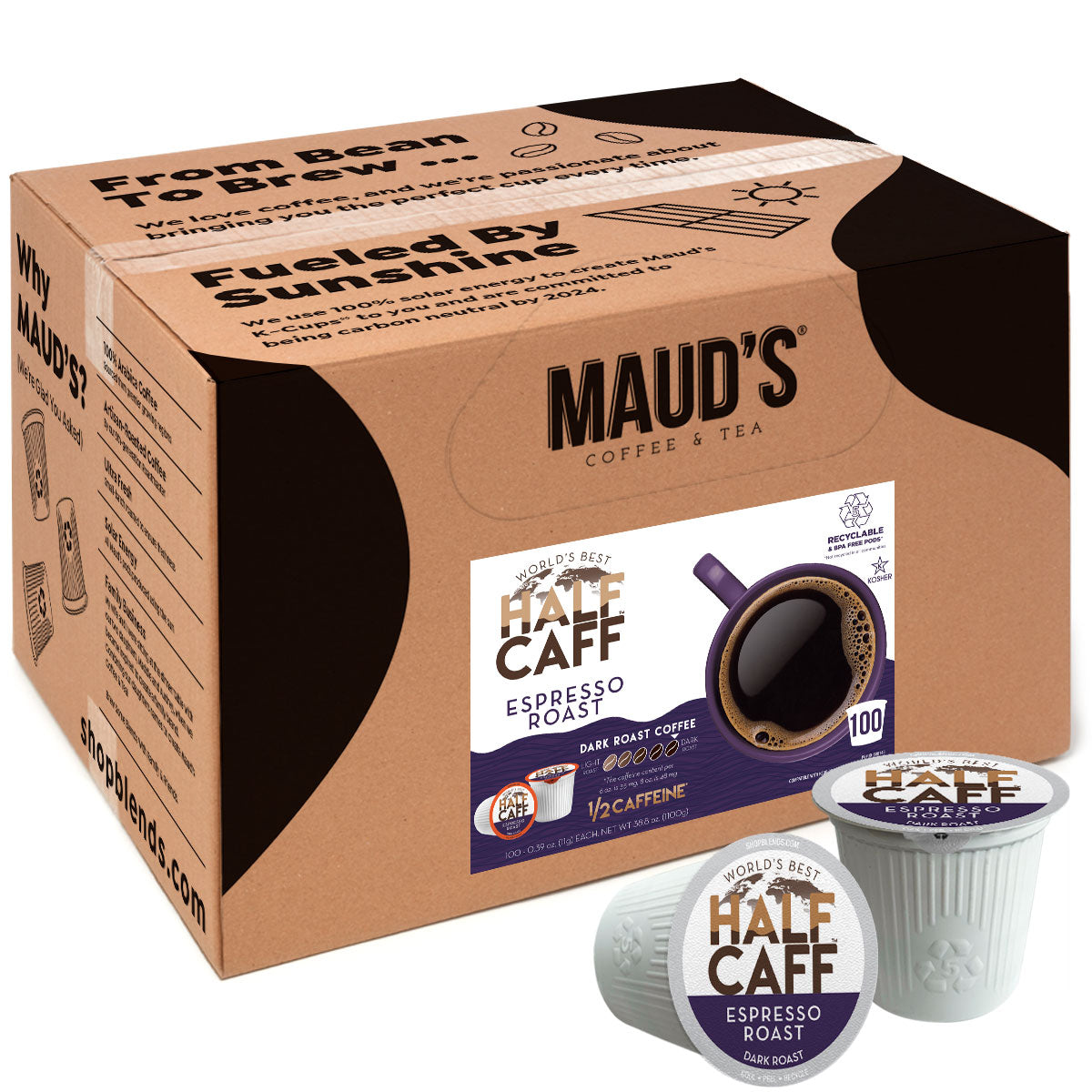 World's Best Half Caff Dark Roast Coffee Pods - 24ct