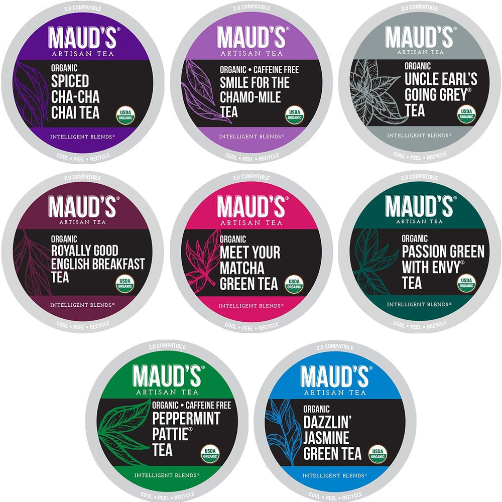 Maud’s Organic Tea Pods Variety Pack (8 Blends) - 48ct