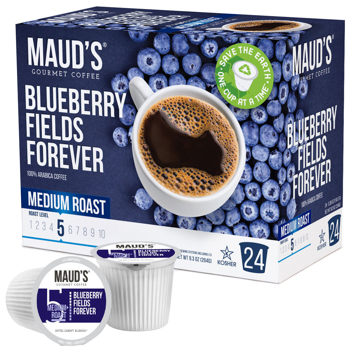 Maud's Blueberry Flavored Coffee Pods - 24ct