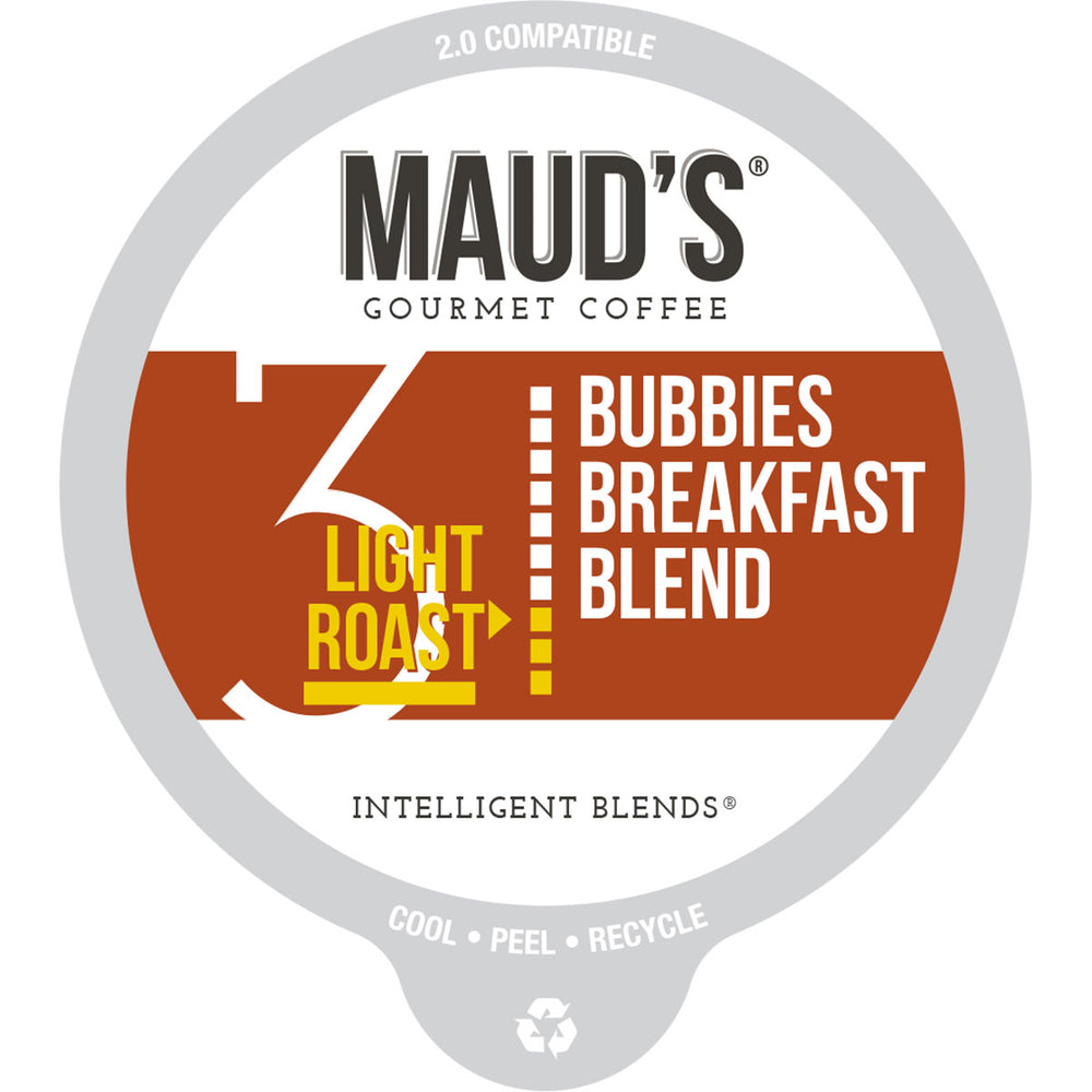 Maud's Breakfast Blend Light Roast Coffee Pods (Bubbies Breakfast Blend)