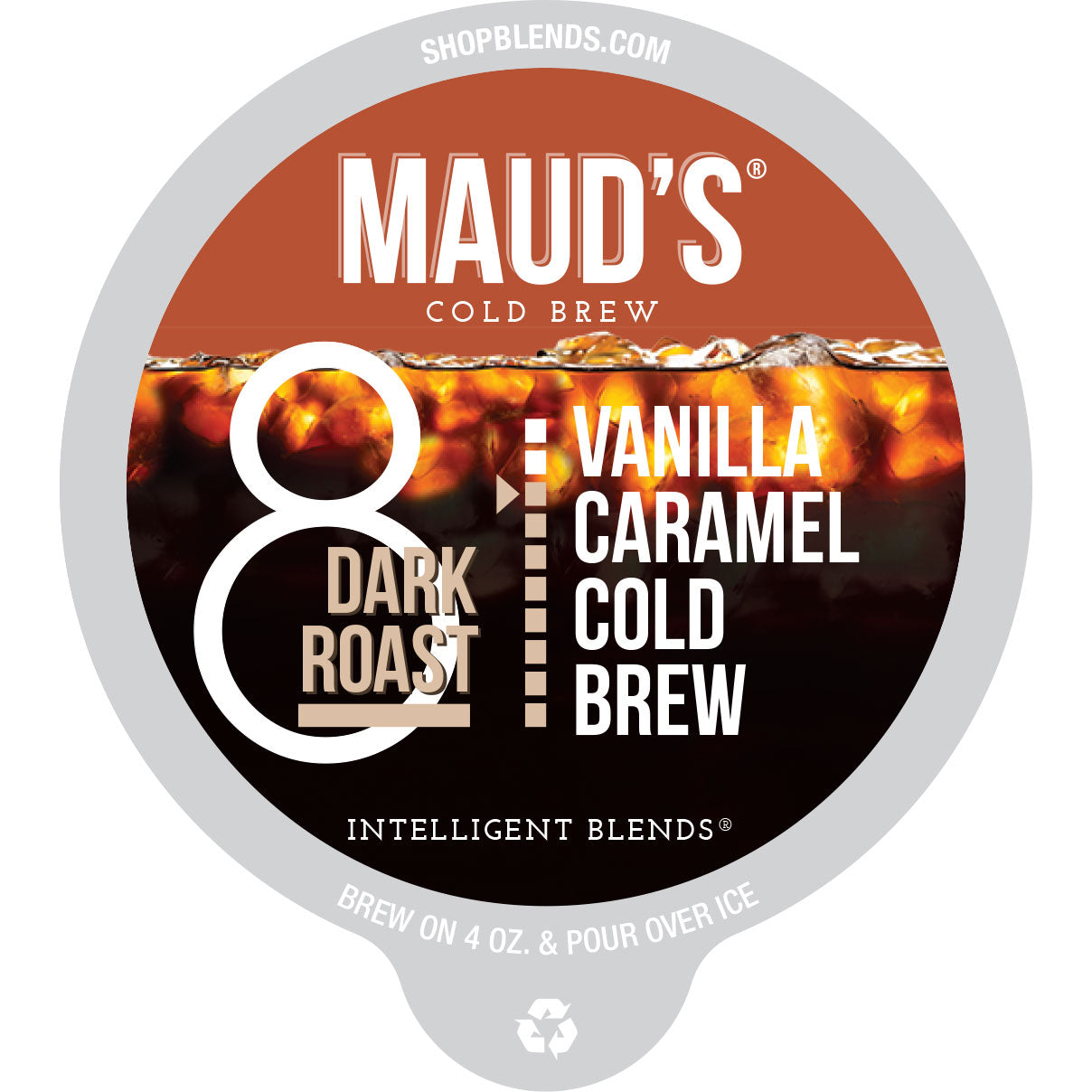 Maud's Vanilla Caramel Cold Brew Dark Roast Coffee Pods (Caramelizilla) - 72ct