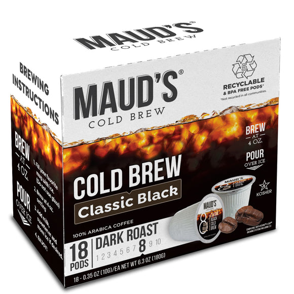 Maud's Classic Cold Brew Dark Roast Coffee Pods - 18ct