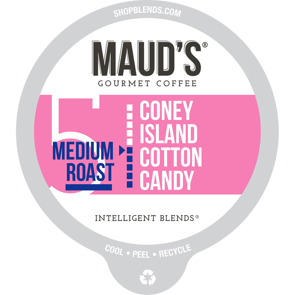Maud's Cotton Candy Flavored Coffee Pods (Coney Island Cotton Candy) - 18 Pods