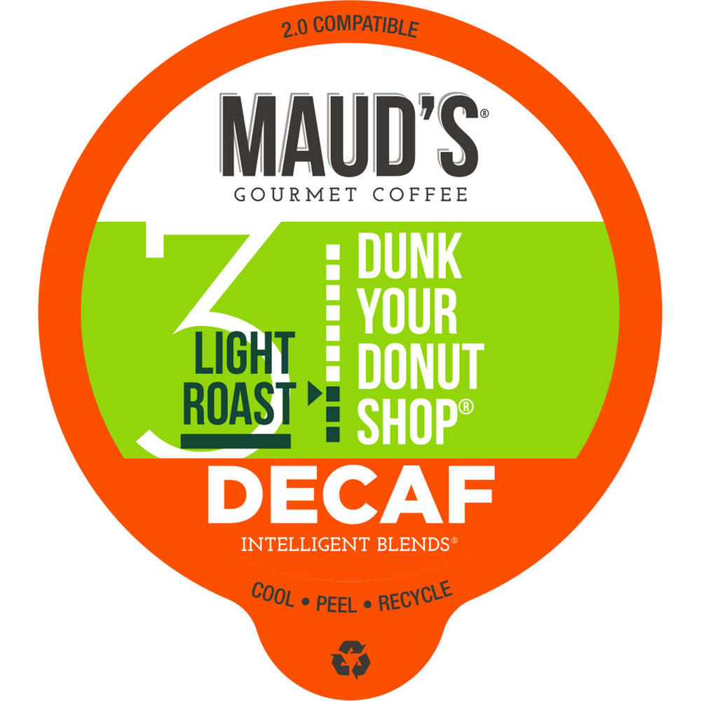 Maud's Decaf Donut Shop Light Roast Coffee Pods (Dunk Your Donut Shop)- 100ct