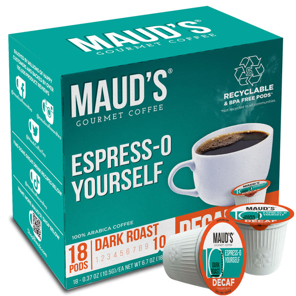 Maud's Decaf Espresso Dark Roast Coffee Pods - 18ct