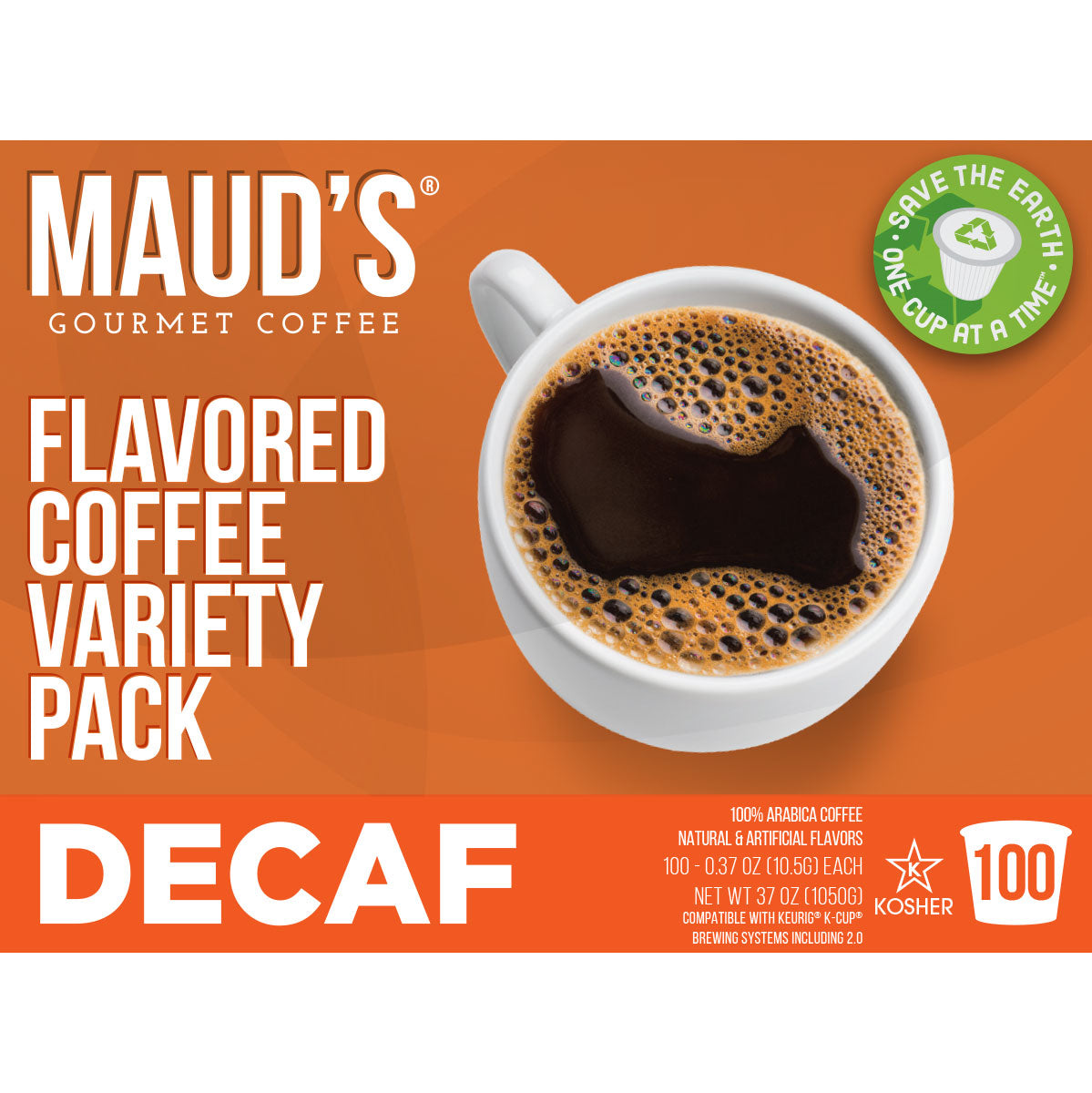 Maud s Decaf Flavored Coffee Pods Variety Pack 6 Blends 100 Pods