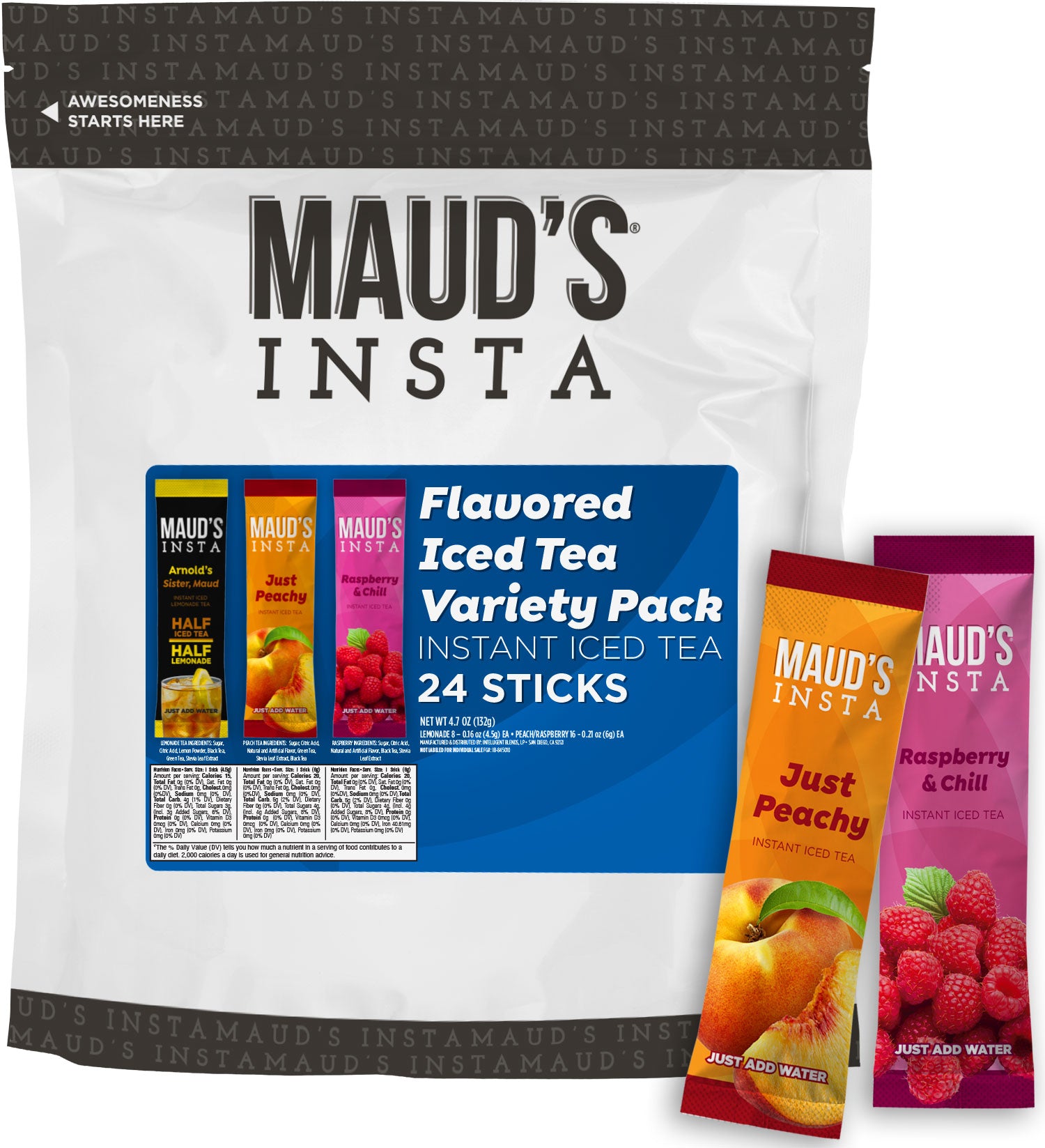 Maud's Instant Iced Tea Variety Pack - 24ct