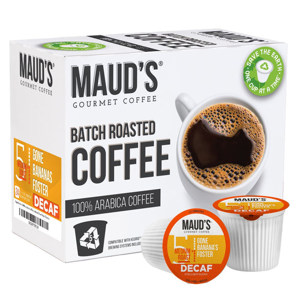 Maud's Decaf Banana Foster Flavored Coffee Pods - 24ct