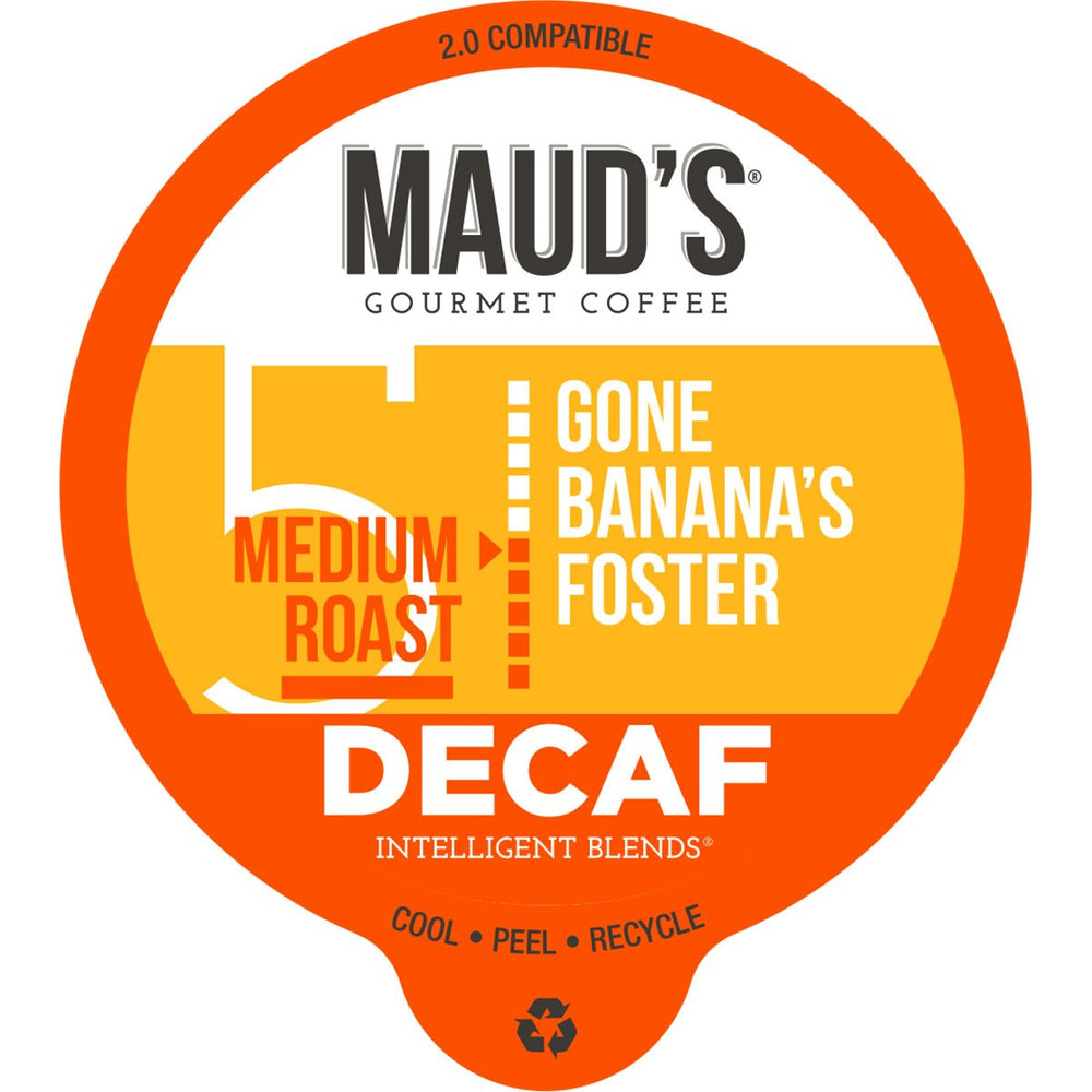 Maud's Decaf Banana Foster Flavored Coffee Pods (Gone Banana's Foster) - 24ct