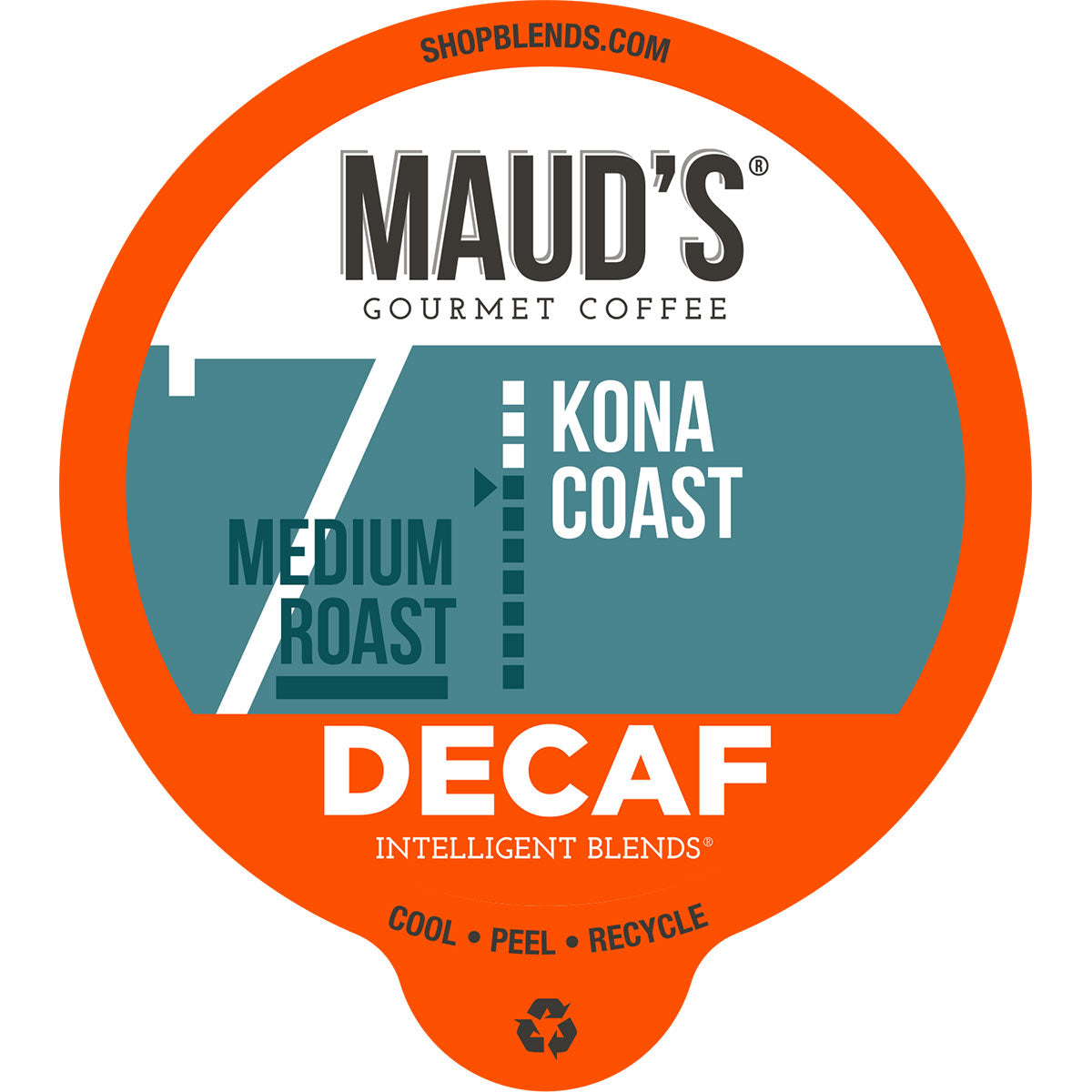 Maud's Decaf Kona Blend Medium Roast Dark Coffee Pods (Kona Coast)