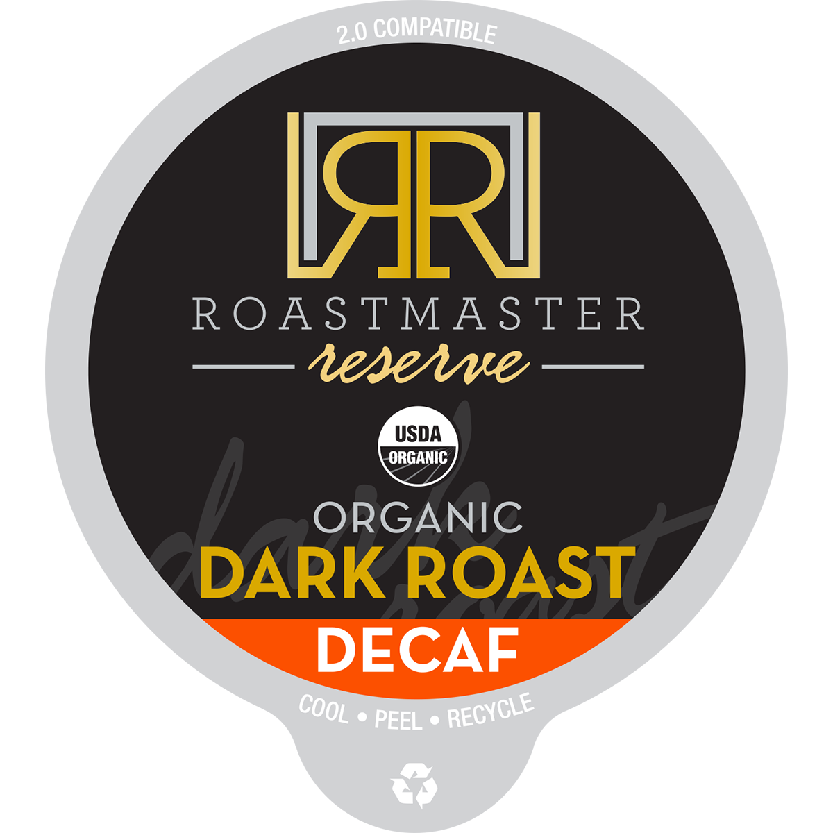Roastmaster Reserve Decaf Organic Dark Roast Coffee Pods - 40 Pods