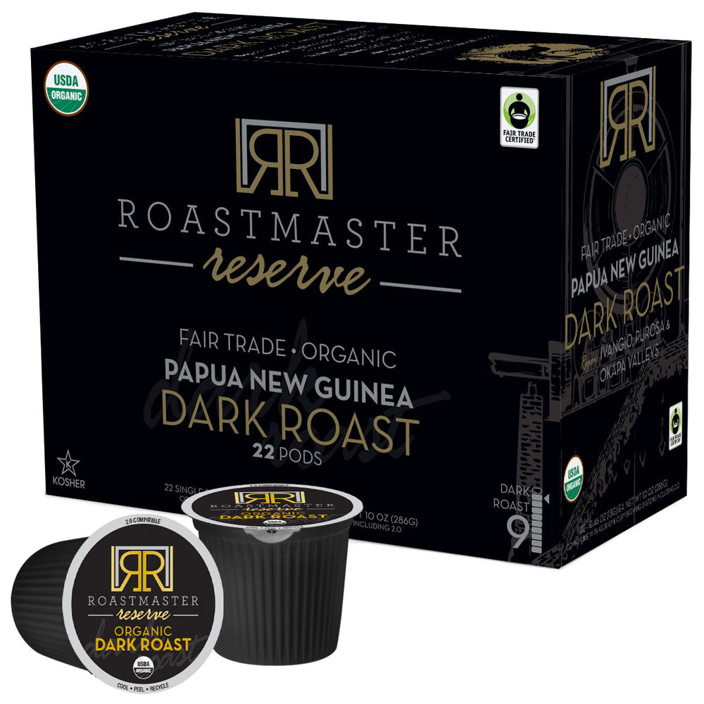 Roastmaster Reserve Organic Papua New Guinea Dark Roast Coffee Pods - 22ct