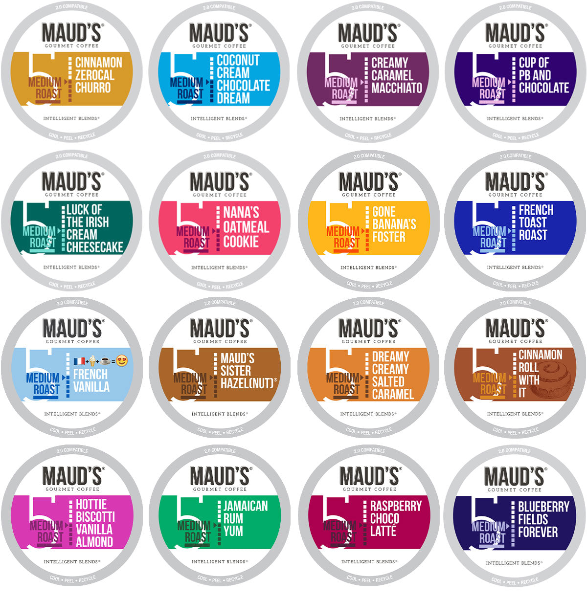 Maud's Super Flavored Coffee Pods Variety Pack (16 Flavors) - 80ct