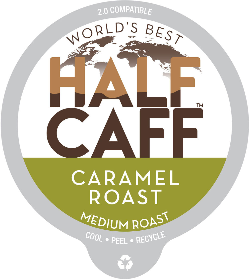 World's Best Half Caff™ Caramel Roast Flavored Coffee Pods