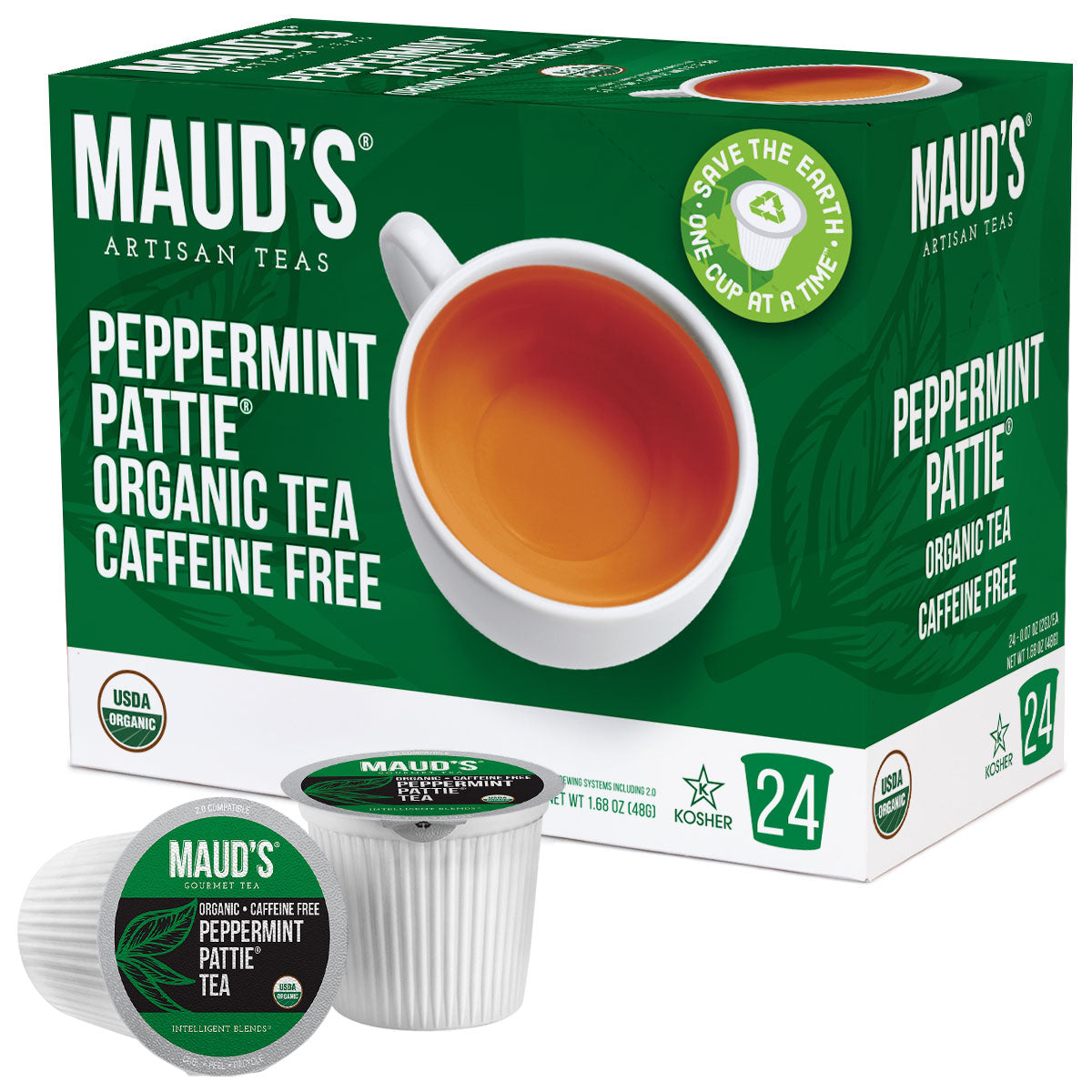 Maud's Organic Peppermint Tea Pods - 24ct