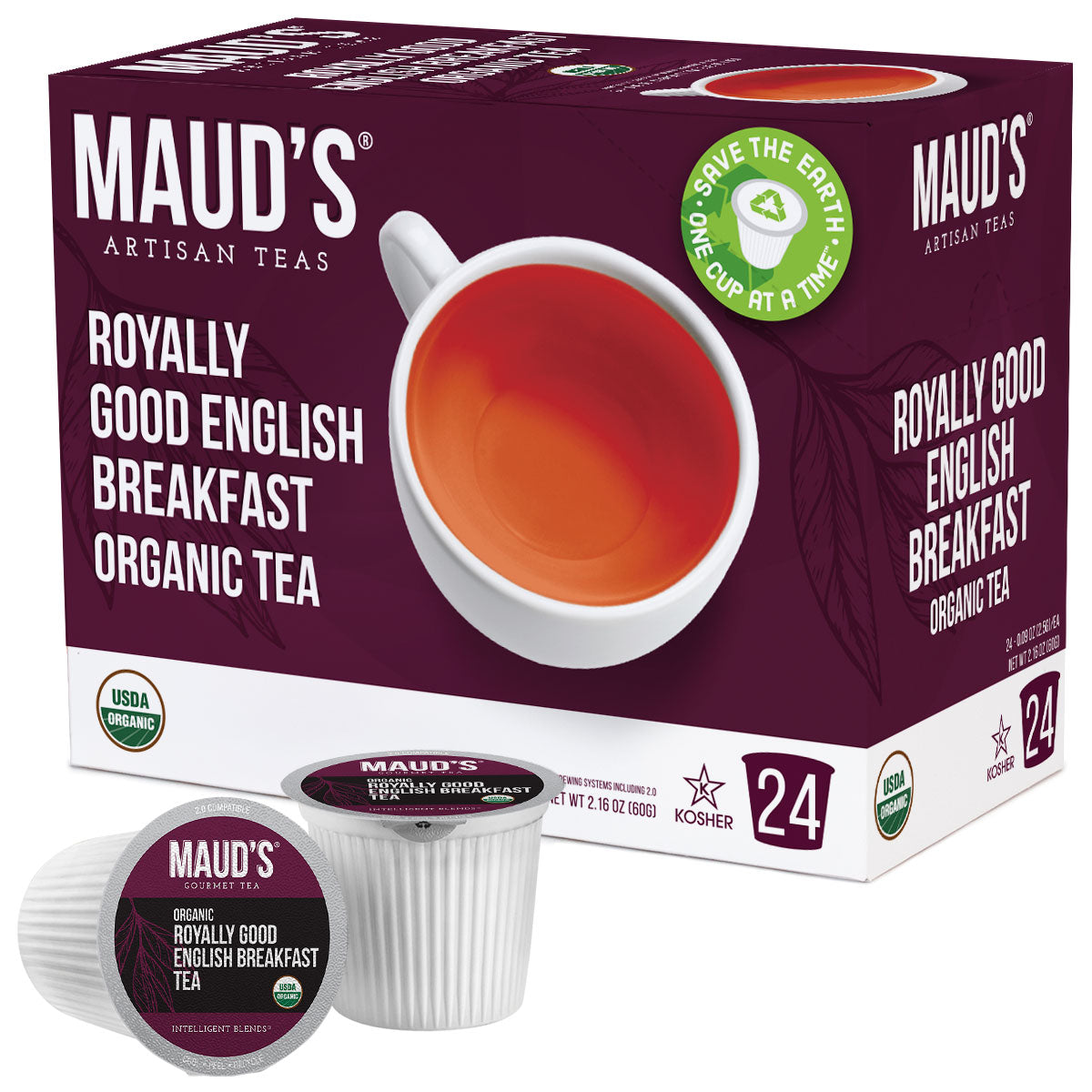 Maud's Organic English Breakfast Tea Pods - 24ct